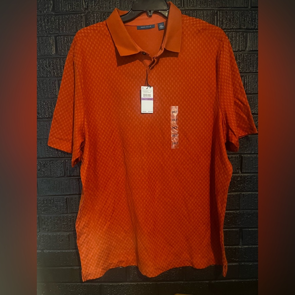 Perry Ellis Vibrant Orange Polo Shirt